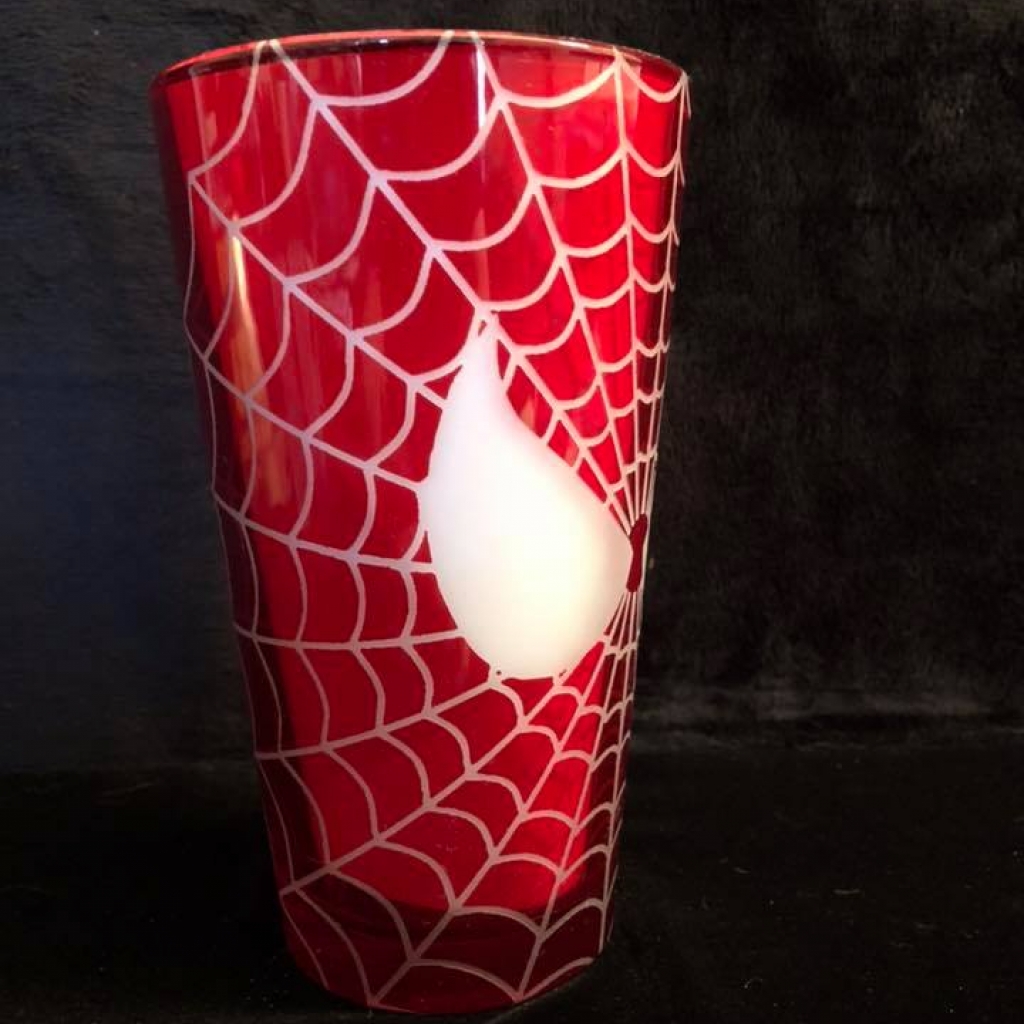 Spider-Man Red Etched Pint Glass